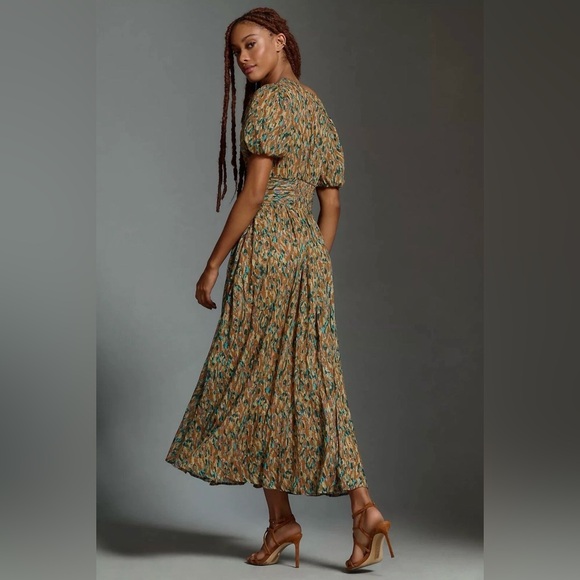 Anthropologie Katerina Lurex Button-Front Midi Dress - Picture 3 of 5